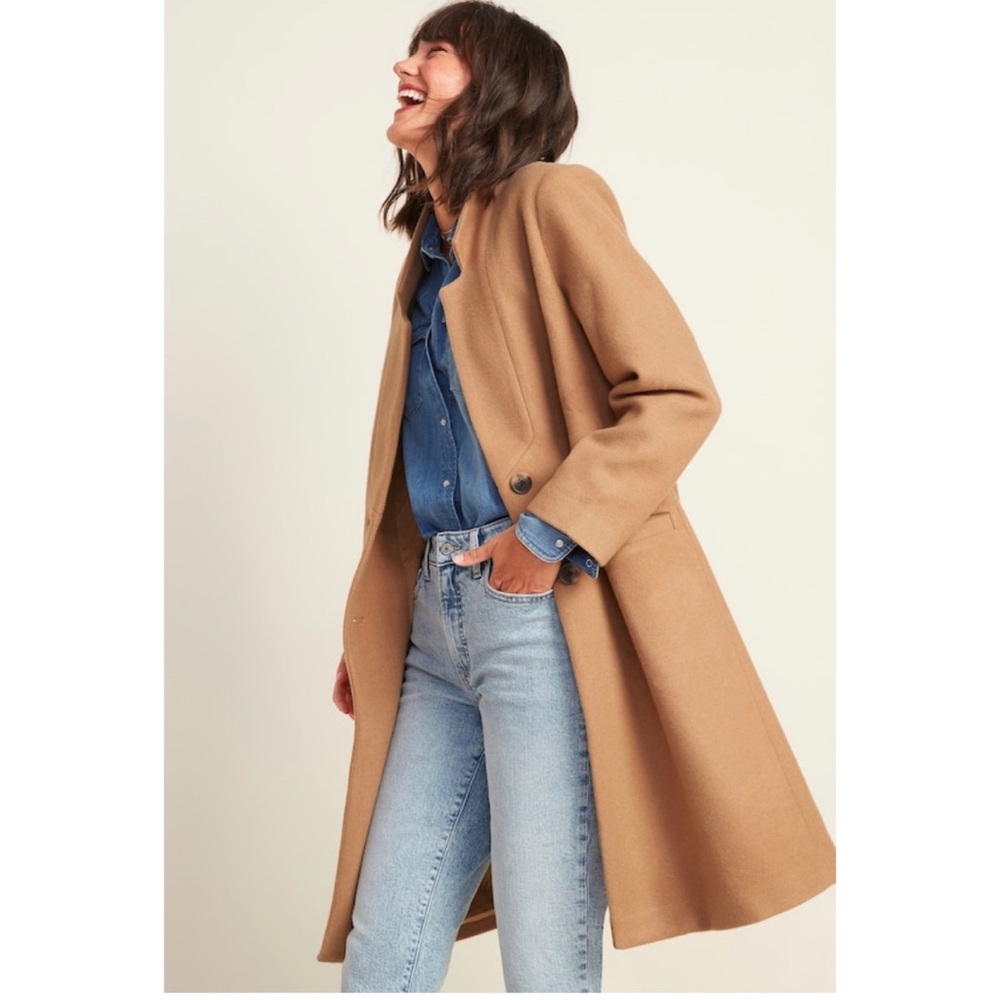 Long Chestnut Brown Peacoat